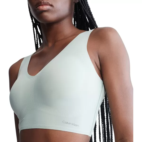 Calvin Klein Womens Invisibles Comfort Seamless Lightly Lined V Neck Bralette BraSage Meadow