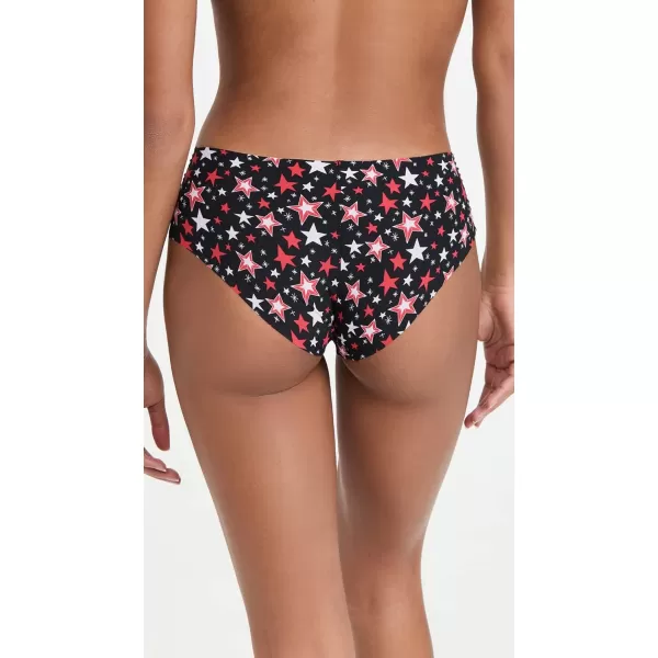 Calvin Klein Womens Invisibles Seamless Hipster Panties Multipack3 TomatoBeechwoodStarry Print Black