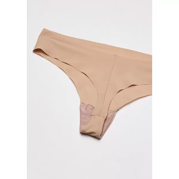 Calvin Klein Womens Invisibles Seamless Thong Panties 5 PackLight Caramel 5 Pack