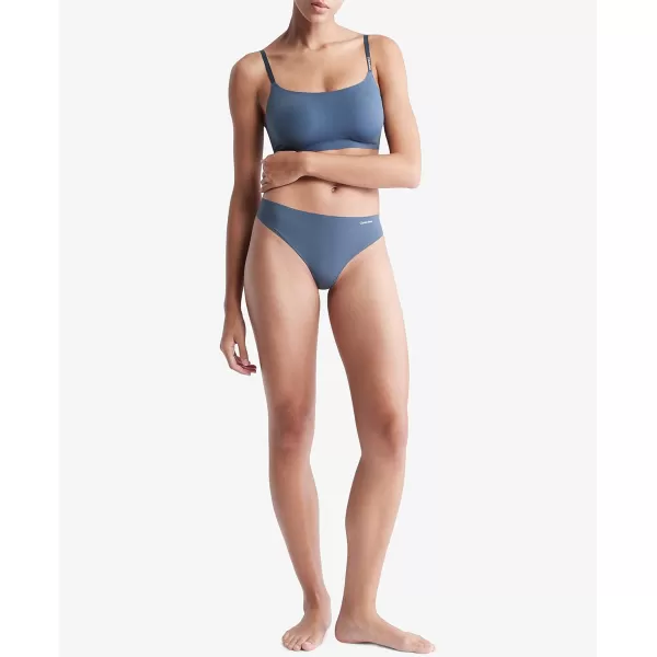 Calvin Klein Womens Invisibles Seamless Thong PantyBlue Edge