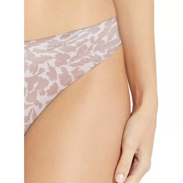 Calvin Klein Womens Invisibles Seamless Thong PantyBrushing Leopard