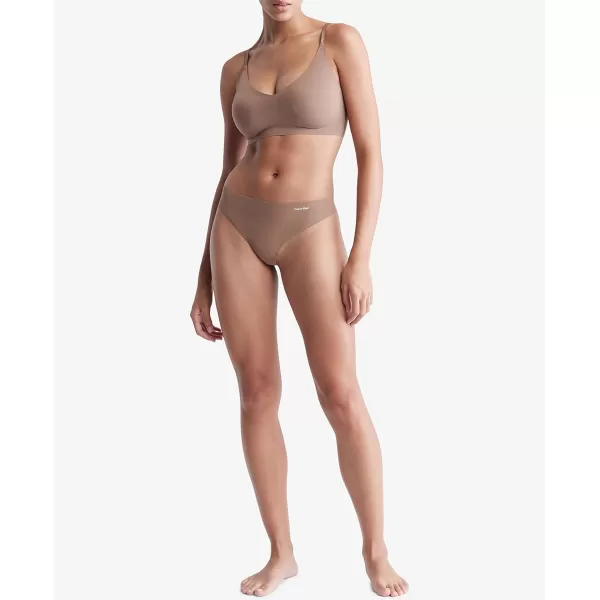 Calvin Klein Womens Invisibles Seamless Thong PantyMauve Brown