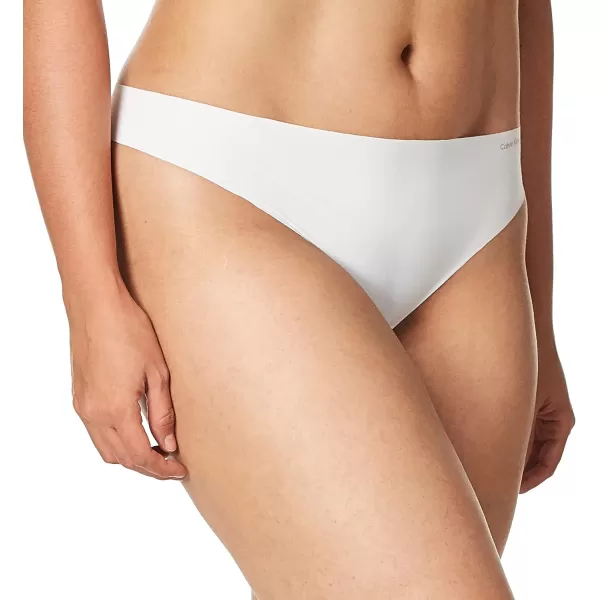 Calvin Klein Womens Invisibles Seamless Thong PantyWhite