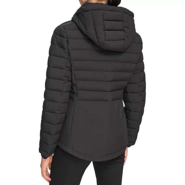 Calvin Klein Womens LightWeight Hooded Puffer JacketBlack