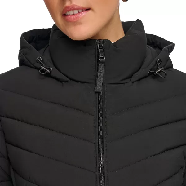 Calvin Klein Womens LightWeight Hooded Puffer JacketBlack