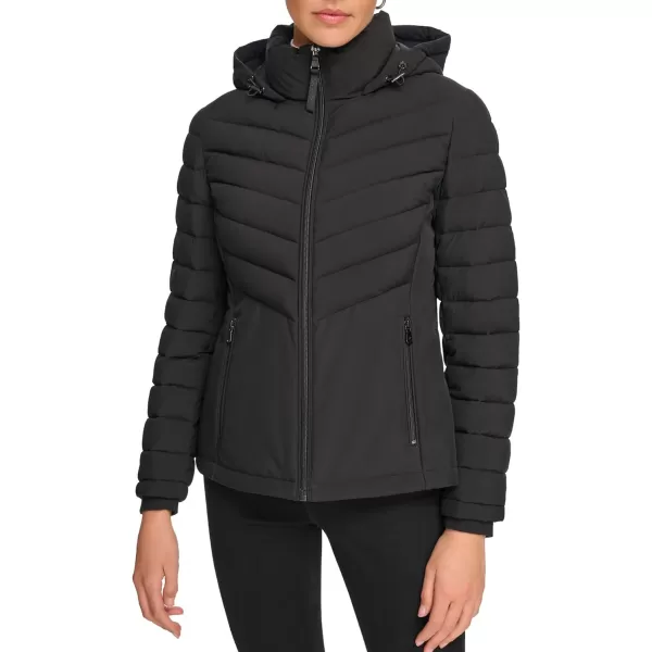 Calvin Klein Womens LightWeight Hooded Puffer JacketBlack