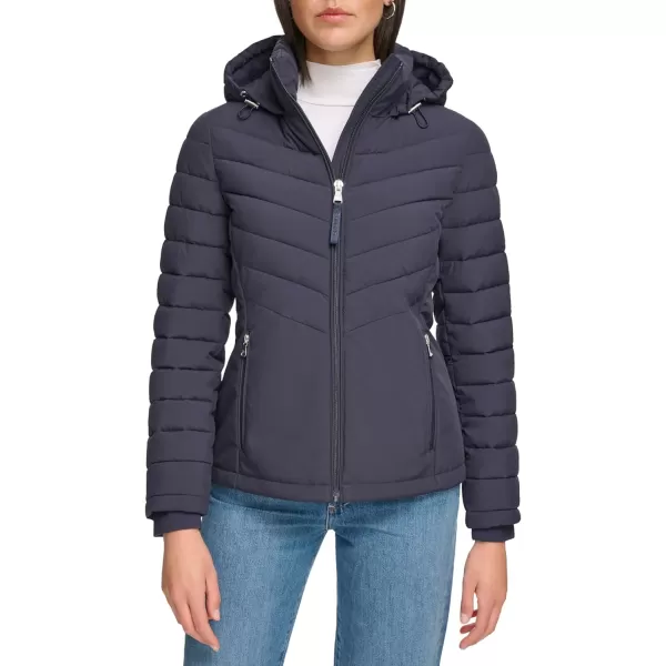 Calvin Klein Womens LightWeight Hooded Puffer JacketClassic Blue