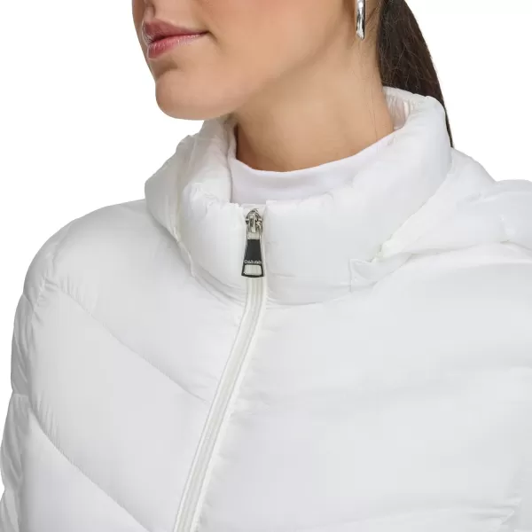 Calvin Klein Womens LightWeight Hooded Puffer JacketCloud