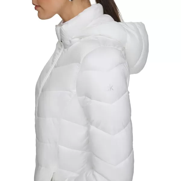 Calvin Klein Womens LightWeight Hooded Puffer JacketCloud