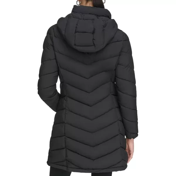 Calvin Klein Womens LightWeight Hooded Puffer JacketEbony