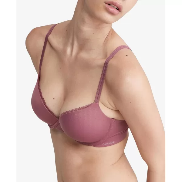 Calvin Klein Womens Liquid Touch Push Up Plunge BraCrushed Berry