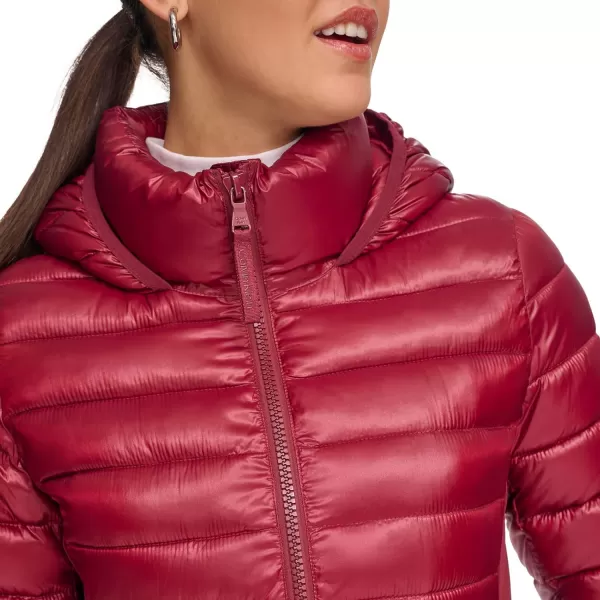 Calvin Klein Womens Long LightWeight Puffer JacketPort