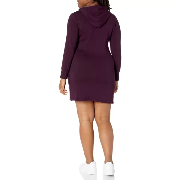 Calvin Klein Womens Long Sleeve Hoodie DressAubergine