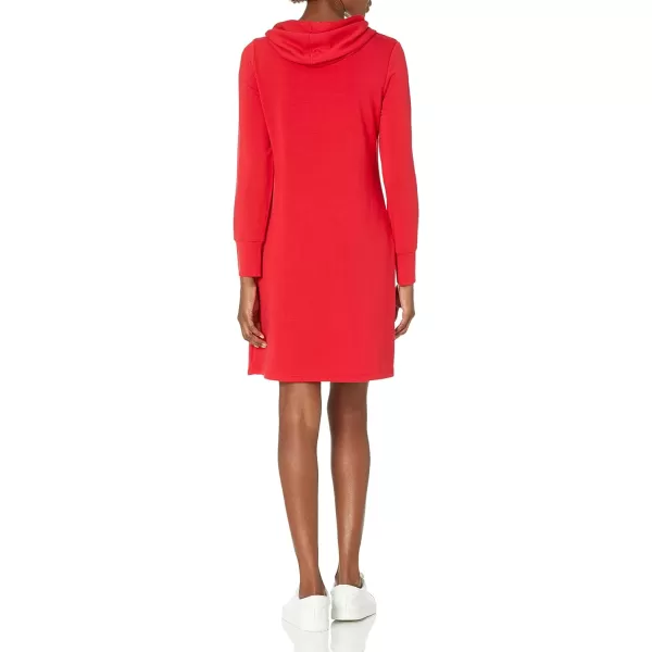 Calvin Klein Womens Long Sleeve Hoodie DressClassic Red