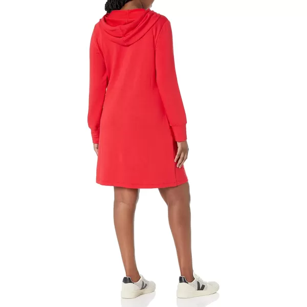 Calvin Klein Womens Long Sleeve Hoodie DressFiery RedGold