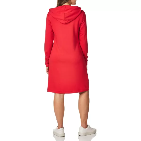 Calvin Klein Womens Long Sleeve Hoodie DressIconic Red