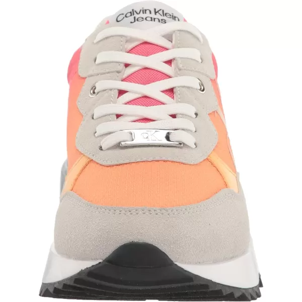 Calvin Klein Womens Magalee SneakerPink Flash Multi 650