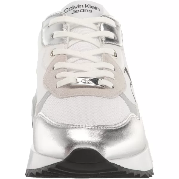 Calvin Klein Womens Magalee SneakerSilverWhite 040