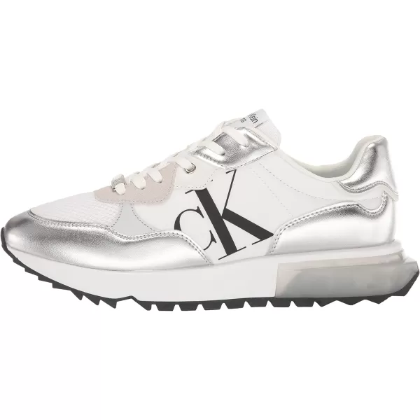 Calvin Klein Womens Magalee SneakerSilverWhite 040