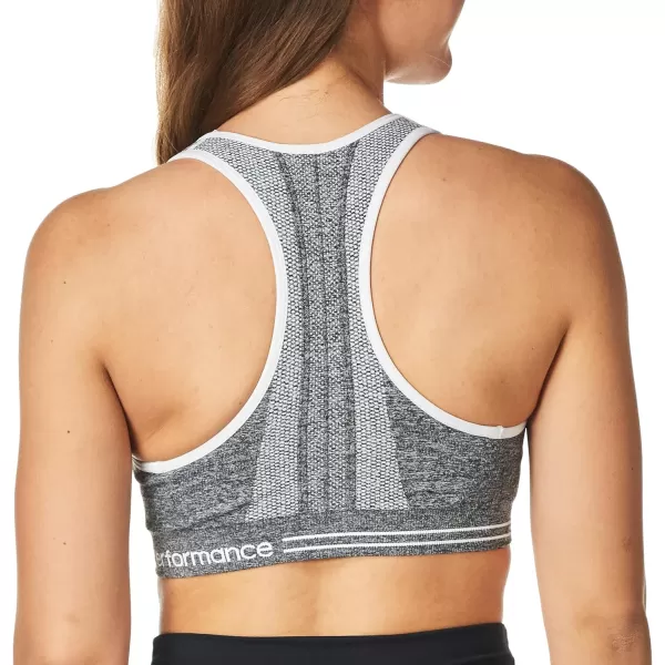 Calvin Klein Womens Medium Impact Reversible Sports BraHeather GreyWhite