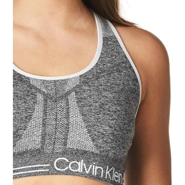 Calvin Klein Womens Medium Impact Reversible Sports BraHeather GreyWhite