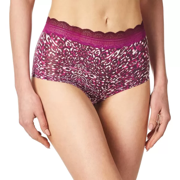 Calvin Klein Womens Micro with Lace Band Hipster PantyCoiled Cat Ripe Berry