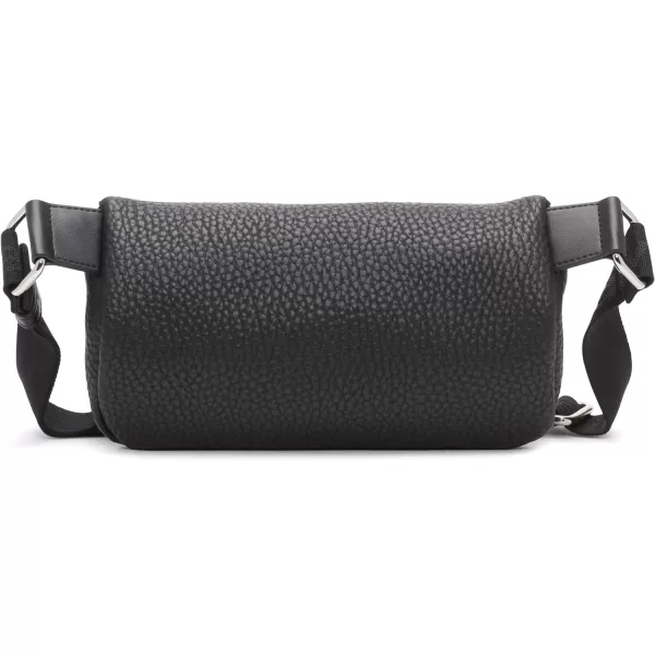Calvin Klein Womens Millie Novelty Belt BagBlackSilver Hampton Pebble