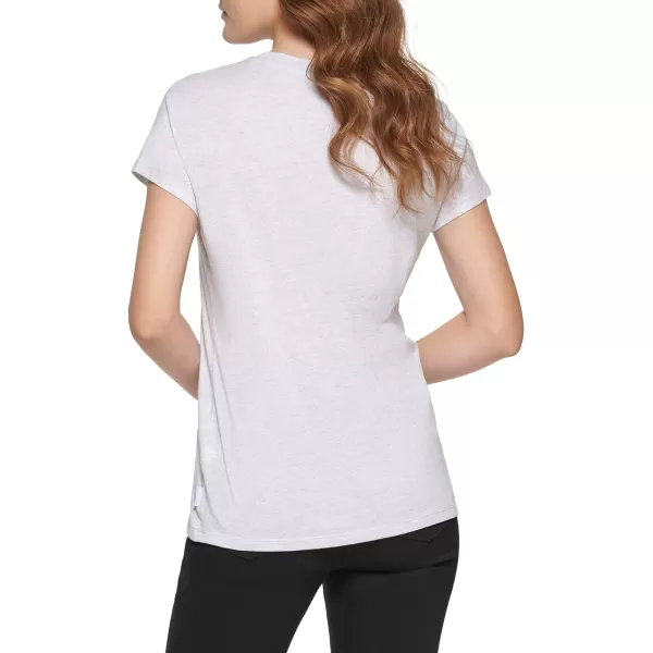 Calvin Klein Womens Minimal Logo Short Sleeve Fashion Tee ShirtOptic Heather