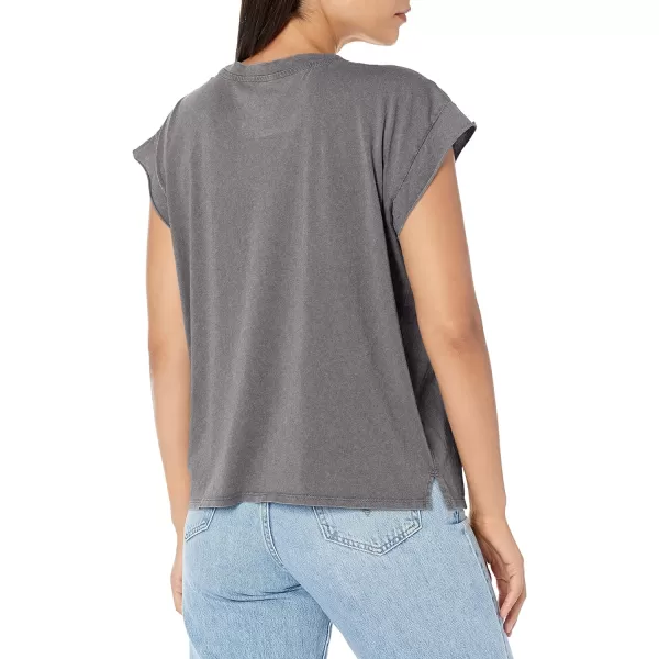 Calvin Klein Womens Minimal Logo Short Sleeve Tee Cut ShirtForged Iron