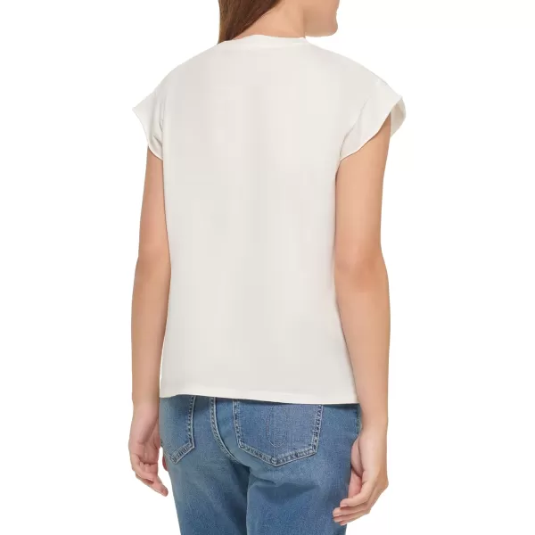 Calvin Klein Womens Minimal Logo Short Sleeve Tee Cut ShirtWhite