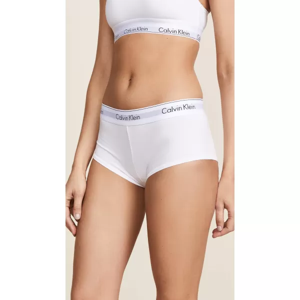 Calvin Klein Womens Modern Cotton Boyshort PantyWhite