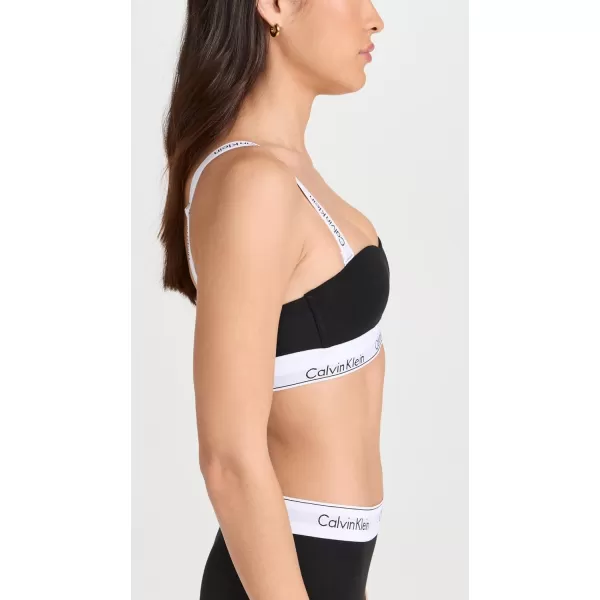 Calvin Klein Womens Modern Cotton Lightly Lined Bandeau BraBlack