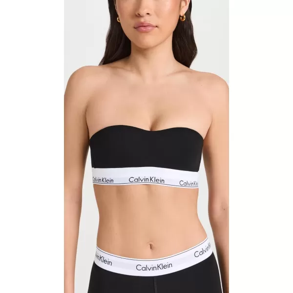 Calvin Klein Womens Modern Cotton Lightly Lined Bandeau BraBlack