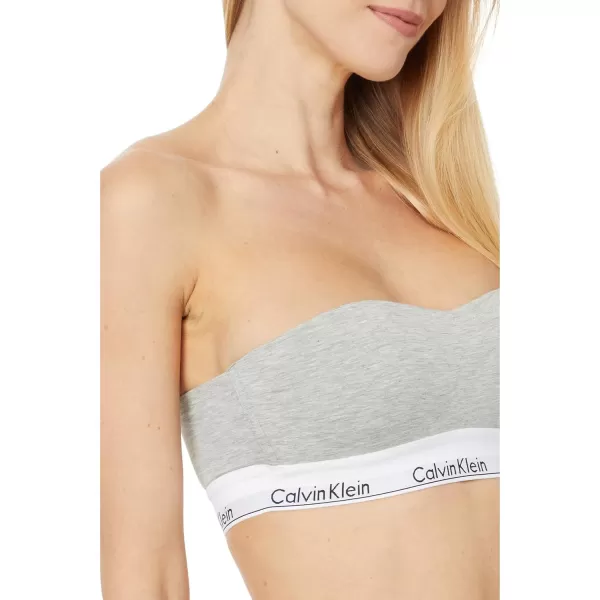 Calvin Klein Womens Modern Cotton Lightly Lined Bandeau BraGrey Heather