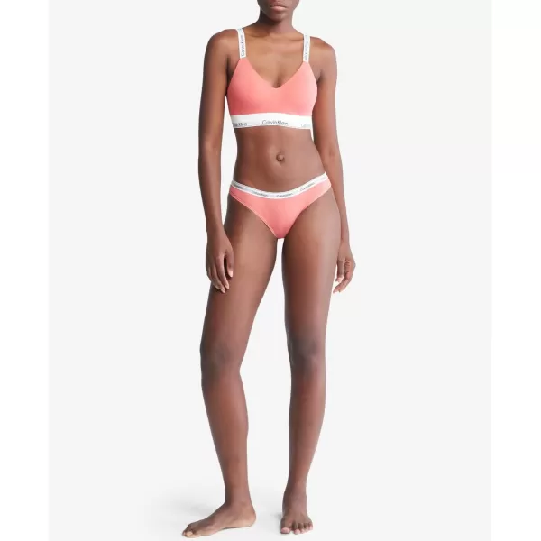 Calvin Klein Womens Modern Cotton Lightly Lined BraletteCalypso Coral