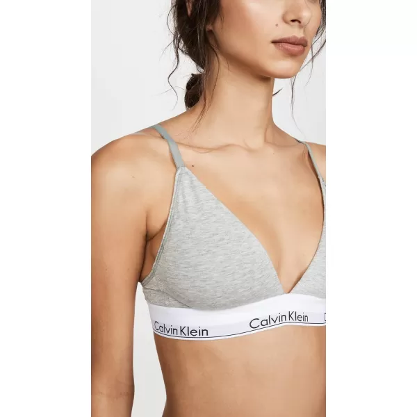 Calvin Klein Womens Modern Cotton Lightly Lined Triangle Wireless BraletteGrey Heather