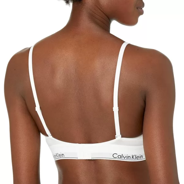 Calvin Klein Womens Modern Cotton Lightly Lined Triangle Wireless BraletteWhite