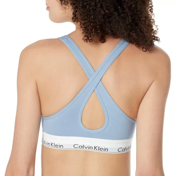 Calvin Klein Womens Modern Cotton Lightly Lined Wireless BraletteIceland Blue