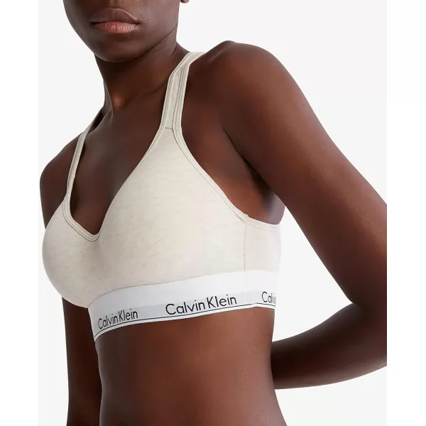 Calvin Klein Womens Modern Cotton Lightly Lined Wireless BraletteOatmeal Heather