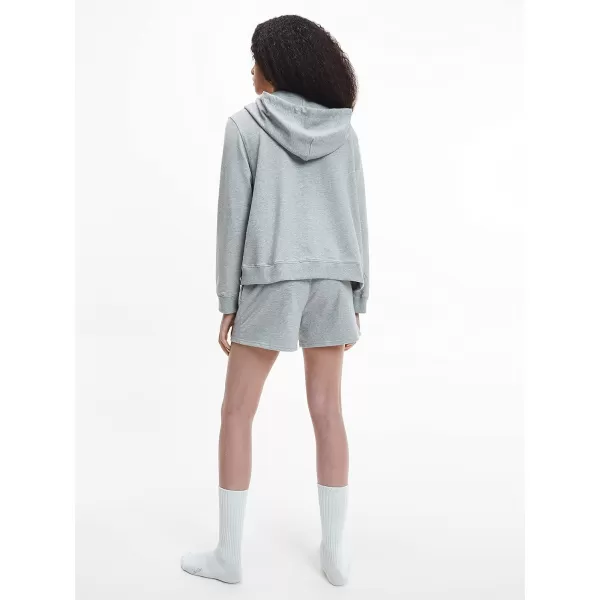 Calvin Klein Womens Modern Cotton Lounge Full Zip HoodieGrey Heather