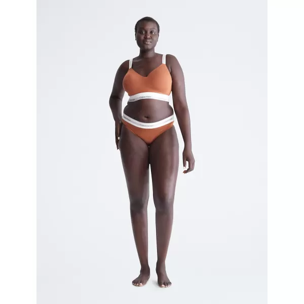 Calvin Klein Womens Modern Cotton Naturals Lightly Lined Wireless BraletteWarm Bronze