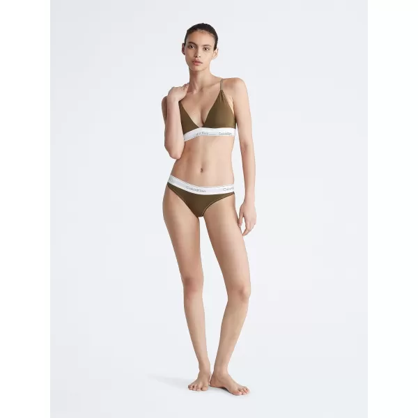 Calvin Klein Womens Modern Cotton Stretch Bikini PantyDark Olive