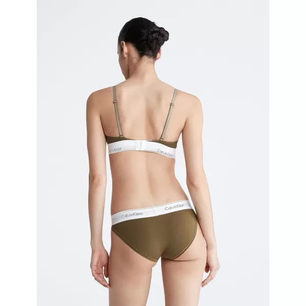 Calvin Klein Womens Modern Cotton Stretch Bikini PantyDark Olive