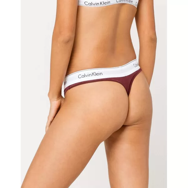 Calvin Klein Womens Modern Cotton Stretch Thong PantiesMaroon