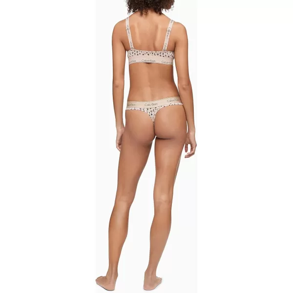 Calvin Klein Womens Modern Cotton Stretch Thong PantiesSavannah Cheetahcedar