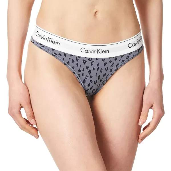 Calvin Klein Womens Modern Cotton Stretch Thong PantiesSavannah Cheetahpewter