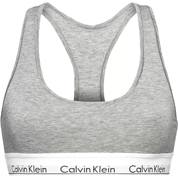 Calvin Klein Womens Modern Cotton Unlined Wireless BraletteGrey Heather Full Cup