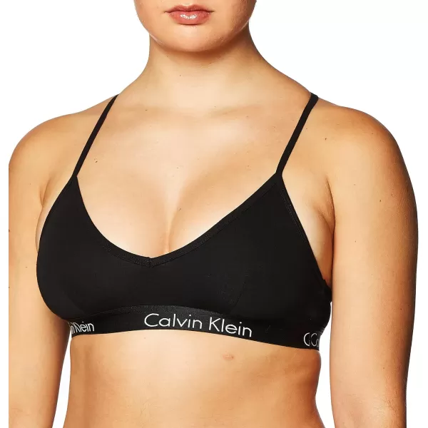 Calvin Klein Womens Motive Cotton Lightly Lined BraletteBlack