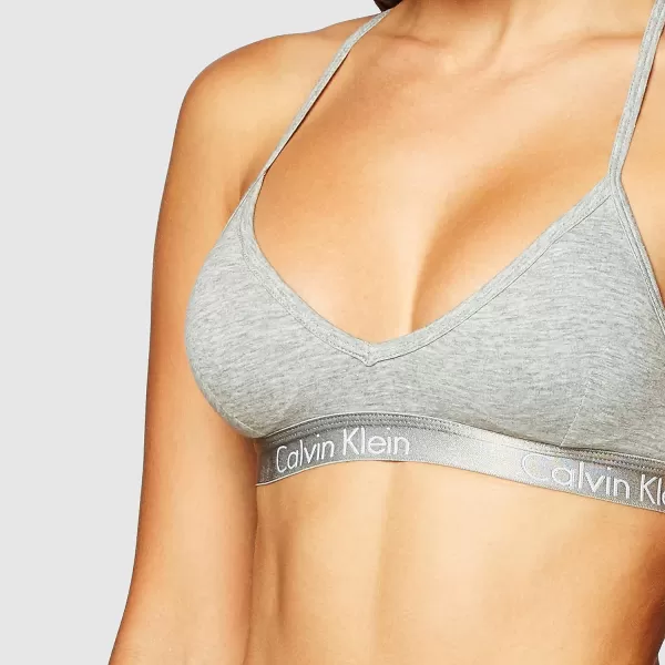 Calvin Klein Womens Motive Cotton Lightly Lined BraletteGrey Heather