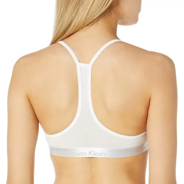 Calvin Klein Womens Motive Cotton Lightly Lined BraletteWhite